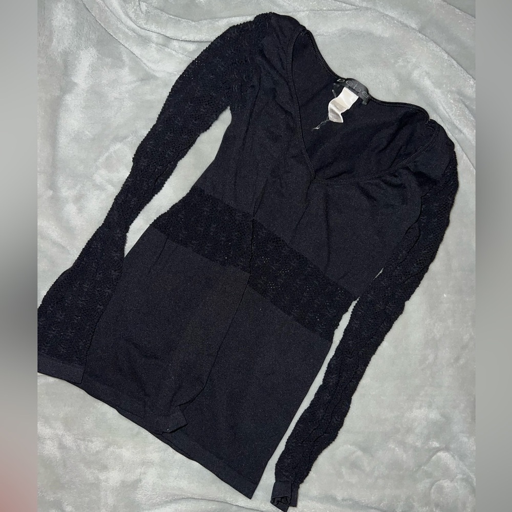 bebe Black Long Sleeve Top